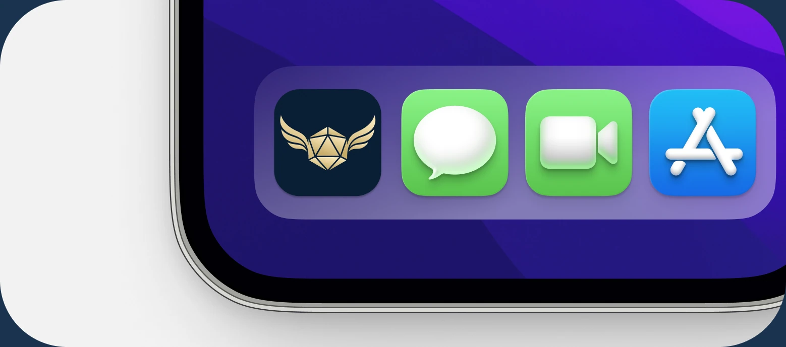 The new emblem as an app icon in an iPhone dock