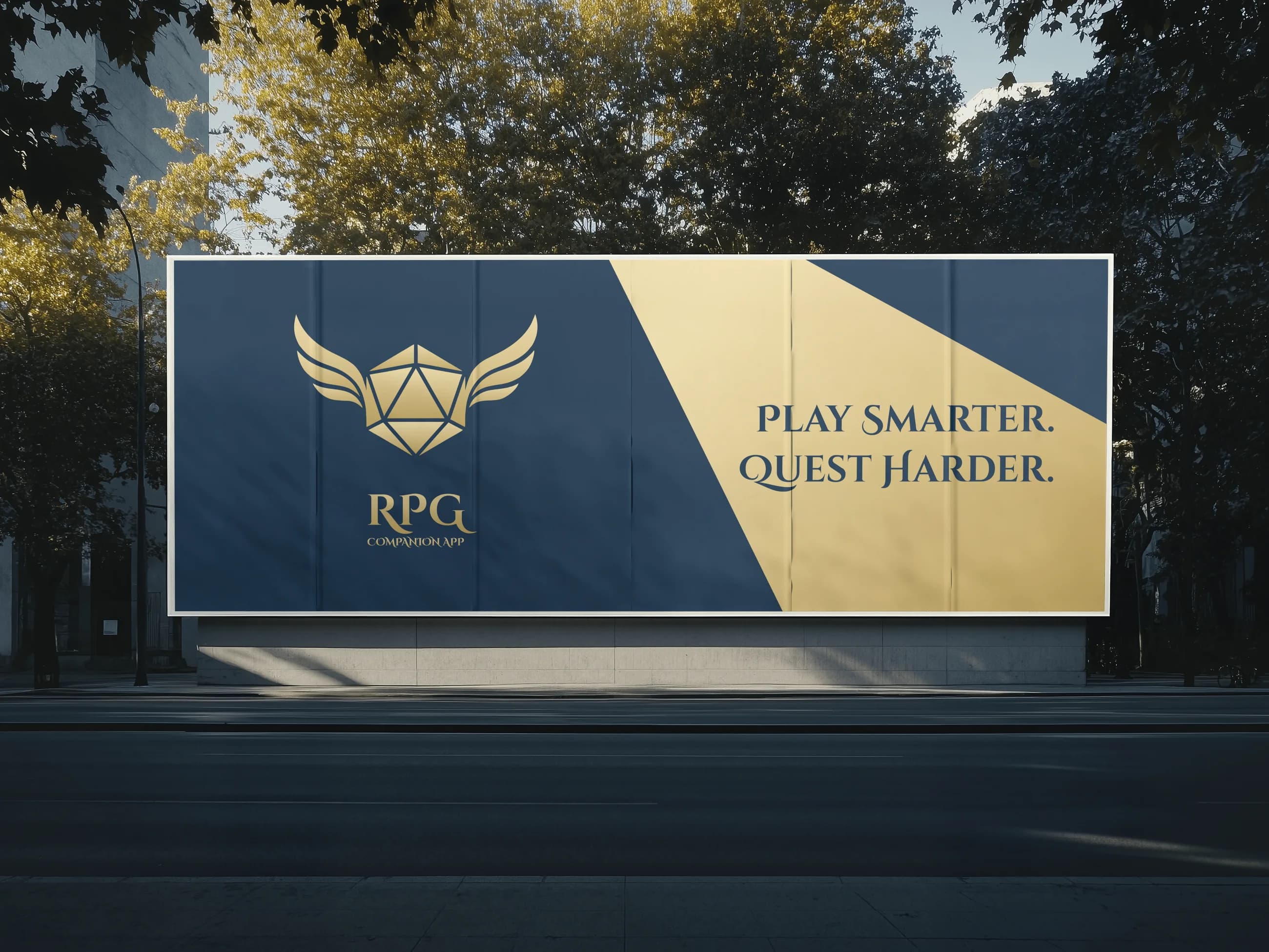 Street billboards carrying the emblem