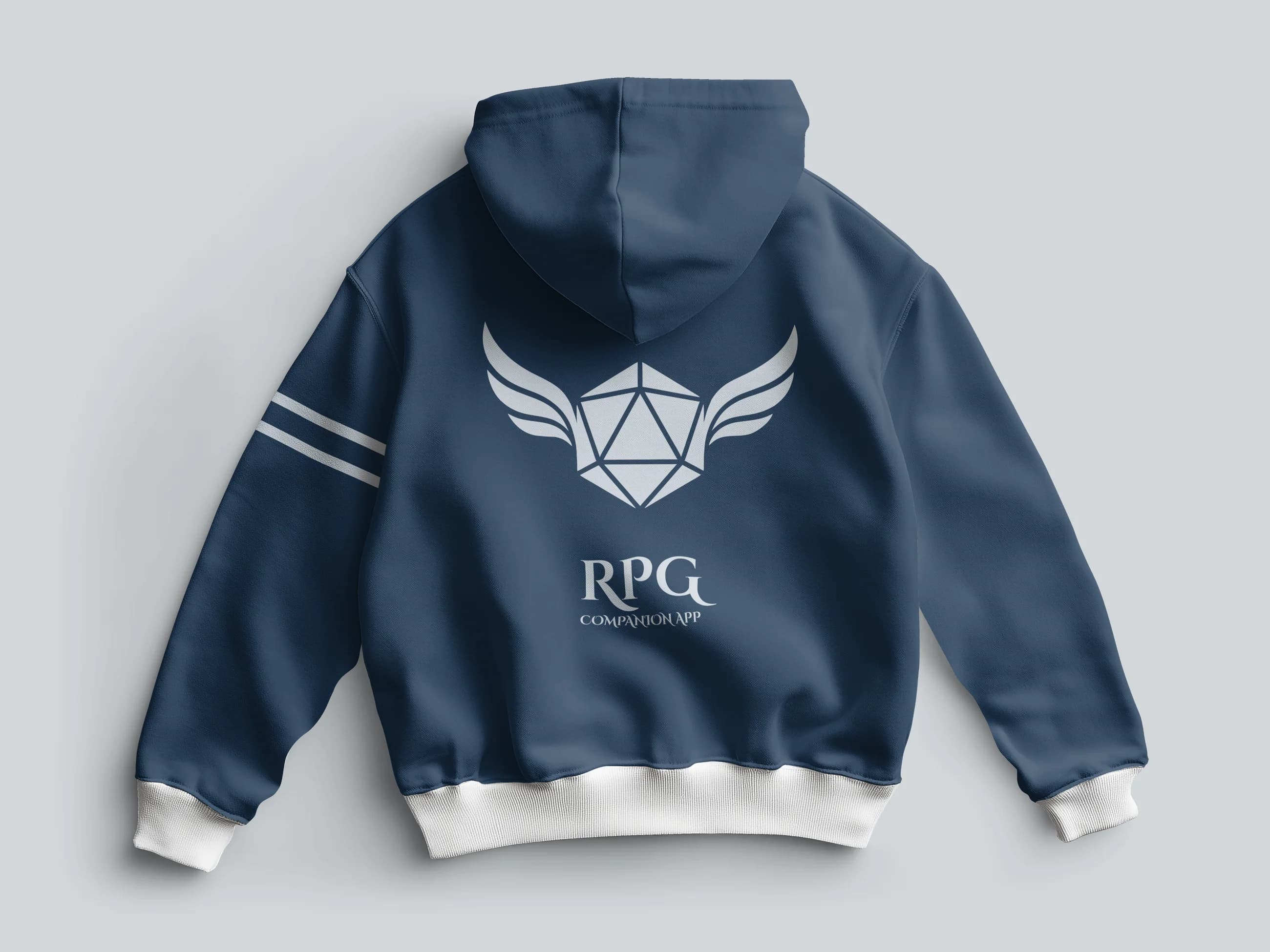 Hoodie printed with the RPG Companion App emblem